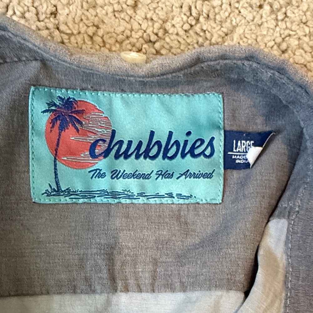Chubbies Light Gray Casual Button-Down Shirt - image 2